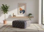 Ariel Velvet Upholstered Ottoman - Image 2