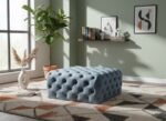Ariel Velvet Upholstered Ottoman - Image 2