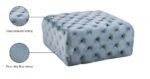 Ariel Velvet Upholstered Ottoman - Image 4