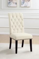 ALANA FABRIC UPHOLSTERED DINING SIDE CHAIR BEIGE (SET OF 2) - Image 2