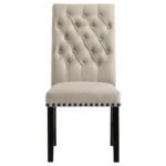 ALANA FABRIC UPHOLSTERED DINING SIDE CHAIR BEIGE (SET OF 2) - Image 4