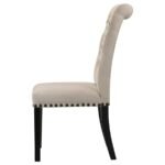 ALANA FABRIC UPHOLSTERED DINING SIDE CHAIR BEIGE (SET OF 2) - Image 6