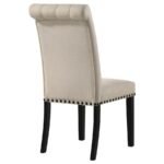 ALANA FABRIC UPHOLSTERED DINING SIDE CHAIR BEIGE (SET OF 2) - Image 8
