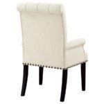 ALANA FABRIC UPHOLSTERED DINING ARM CHAIR BEIGE - Image 7
