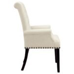 ALANA FABRIC UPHOLSTERED DINING ARM CHAIR BEIGE - Image 8