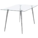 GILMAN RECTANGULAR 64-INCH GLASS TOP DINING TABLE CHROME