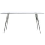 GILMAN RECTANGULAR 64-INCH GLASS TOP DINING TABLE CHROME - Image 3