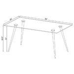 GILMAN RECTANGULAR 64-INCH GLASS TOP DINING TABLE CHROME - Image 5