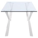 ALAIA RECTANGULAR 79-INCH GLASS TOP DINING TABLE CHROME - Image 4