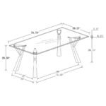 ALAIA RECTANGULAR 79-INCH GLASS TOP DINING TABLE CHROME - Image 5