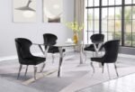 ALAIA RECTANGULAR 79-INCH GLASS TOP DINING TABLE CHROME - Image 6