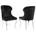 CHEYANNE UPHOLSTERED DINING SIDE CHAIR BLACK (SET OF 2)