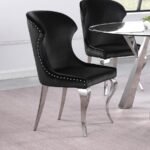 CHEYANNE UPHOLSTERED DINING SIDE CHAIR BLACK (SET OF 2) - Image 2