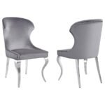 CHEYANNE UPHOLSTERED DINING SIDE CHAIR GREY (SET OF 2)