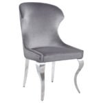 CHEYANNE UPHOLSTERED DINING SIDE CHAIR GREY (SET OF 2) - Image 3