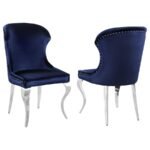 CHEYANNE UPHOLSTERED DINING SIDE CHAIR INK BLUE (SET OF 2)