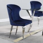 CHEYANNE UPHOLSTERED DINING SIDE CHAIR INK BLUE (SET OF 2) - Image 2