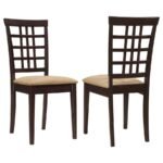 KELSO LATTICE BACK DINING SIDE CHAIR CAPPUCCINO (SET OF 2)