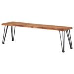 SHERMAN WOOD DINING BENCH NATURAL ACACIA - Image 4