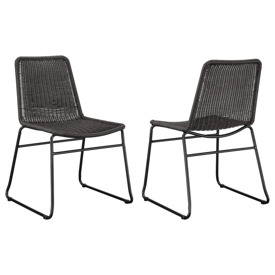 192032_001x900.jpg DACY FAUX RATTAN METAL DINING SIDE CHAIR BROWN (SET OF 2) - Image 1