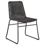 DACY FAUX RATTAN METAL DINING SIDE CHAIR BROWN (SET OF 2) - Image 3