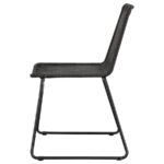 DACY FAUX RATTAN METAL DINING SIDE CHAIR BROWN (SET OF 2) - Image 6