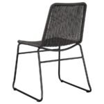 DACY FAUX RATTAN METAL DINING SIDE CHAIR BROWN (SET OF 2) - Image 7