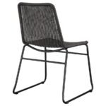 DACY FAUX RATTAN METAL DINING SIDE CHAIR BROWN (SET OF 2) - Image 8
