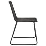 DACY FAUX RATTAN METAL DINING SIDE CHAIR BROWN (SET OF 2) - Image 9