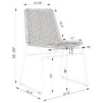 DACY FAUX RATTAN METAL DINING SIDE CHAIR BROWN (SET OF 2) - Image 13