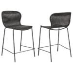 MCKINLEY FAUX RATTAN METAL COUNTER CHAIR BROWN (SET OF 2)