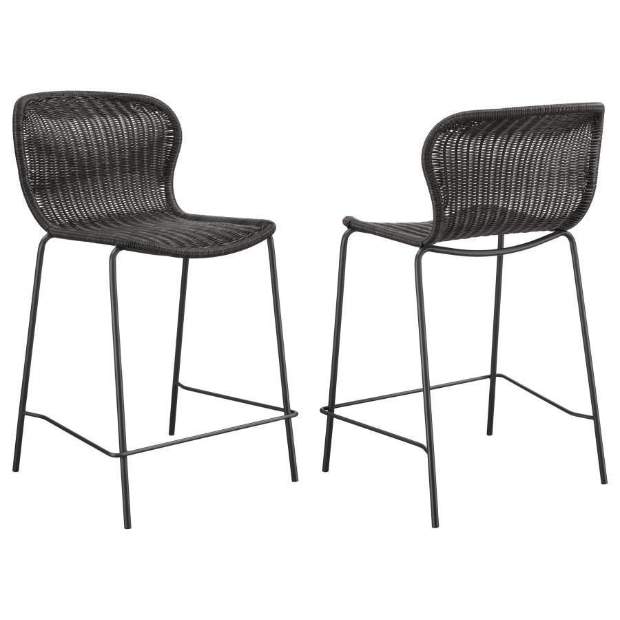 192039_001x900.jpg MCKINLEY FAUX RATTAN METAL COUNTER CHAIR BROWN (SET OF 2) - Image 1