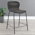 MCKINLEY FAUX RATTAN METAL COUNTER CHAIR BROWN (SET OF 2) - Image 2