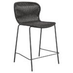 MCKINLEY FAUX RATTAN METAL COUNTER CHAIR BROWN (SET OF 2) - Image 3