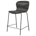 MCKINLEY FAUX RATTAN METAL COUNTER CHAIR BROWN (SET OF 2) - Image 5