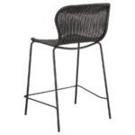 MCKINLEY FAUX RATTAN METAL COUNTER CHAIR BROWN (SET OF 2) - Image 7