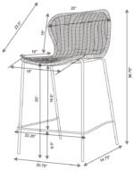 MCKINLEY FAUX RATTAN METAL COUNTER CHAIR BROWN (SET OF 2) - Image 12