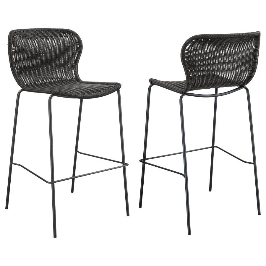 192040_001x900.jpg MCKINLEY FAUX RATTAN METAL BAR CHAIR BROWN (SET OF 2) - Image 1