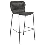 MCKINLEY FAUX RATTAN METAL BAR CHAIR BROWN (SET OF 2) - Image 3