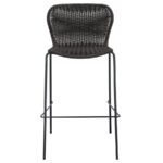 MCKINLEY FAUX RATTAN METAL BAR CHAIR BROWN (SET OF 2) - Image 4