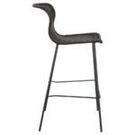 MCKINLEY FAUX RATTAN METAL BAR CHAIR BROWN (SET OF 2) - Image 9