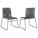JEROME WOVEN ROPE STACKABLE SIDE CHAIR CHARCOAL (SET OF 2)