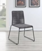 JEROME WOVEN ROPE STACKABLE SIDE CHAIR CHARCOAL (SET OF 2) - Image 2