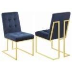 CISCO VELVET UPHOLSTERED DINING SIDE CHAIR GOLD (SET OF 2)