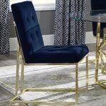 CISCO VELVET UPHOLSTERED DINING SIDE CHAIR GOLD (SET OF 2) - Image 2