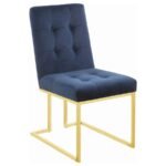 CISCO VELVET UPHOLSTERED DINING SIDE CHAIR GOLD (SET OF 2) - Image 3