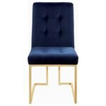 CISCO VELVET UPHOLSTERED DINING SIDE CHAIR GOLD (SET OF 2) - Image 4