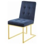 CISCO VELVET UPHOLSTERED DINING SIDE CHAIR GOLD (SET OF 2) - Image 5