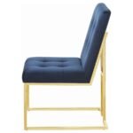 CISCO VELVET UPHOLSTERED DINING SIDE CHAIR GOLD (SET OF 2) - Image 6