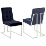 CISCO VELVET UPHOLSTERED DINING SIDE CHAIR CHROME (SET OF 2)